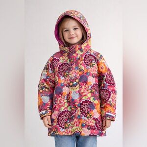 Hanna Andersson | Girls Removable Hooded Jacket Multicolor Floral Paisley Print